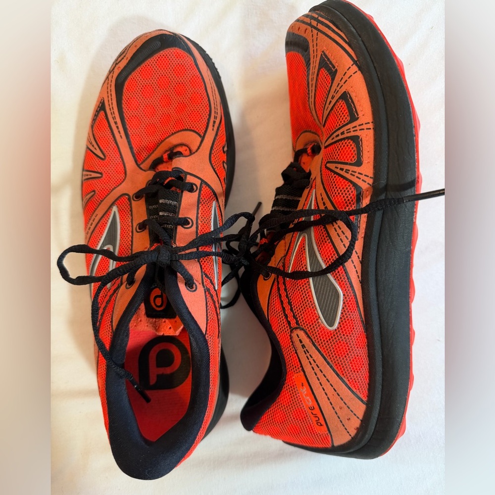 Brooks Sneakers Running Shoes orange black size 8.5 pure grit - Picture 9 of 12